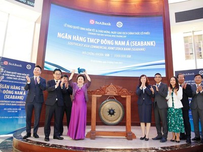 SeABank là doanh nghiệp lớn mới nhất niêm yết cổ phiếu trên sàn HOSE. Ảnh: Lê Toàn