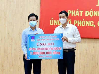 BSR ủng hộ Quỹ phòng, chống dịch Covid-19 tỉnh Quảng Ngãi