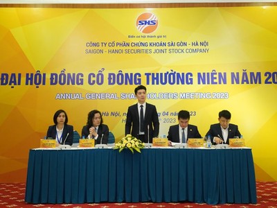 Ông Đỗ Quang Vinh chủ trì đại hội cổ đông SHS