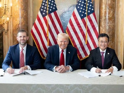 Lễ ký kết hợp tác giữa Tập đoàn Trump organization (do ông Eric Frederick Trump đại diện) và Tập đoàn Đầu tư Hưng Yên (do ông Đặng Thành Tâm – Chủ tịch KBC đại diện) với sự chứng kiến của cựu Tổng thống Hoa Kỳ Donald Trump