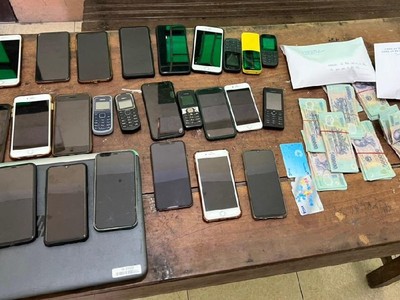 Các tang vật của vụ án Công an huyện Quỳnh Lưu đang thu giữ (Nguồn: Bộ Công an). 