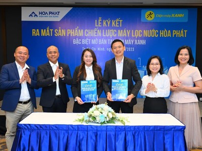 Hòa Phát và Điện máy Xanh hợp tác chiến lược phân phối máy lọc nước và các sản phẩm điện gia dụng