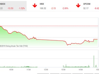 Phiên chiều 3/1: Hàng loạt mã giảm sàn, VN-Index mất hơn 13 điểm