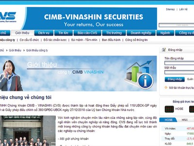 Chứng khoán CIMB - Vinashin, vốn chủ sở hữu có thể giảm 1/3