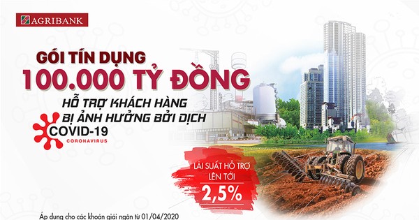 100.000 tỷ đồng Agribank dành hỗ trợ khách hàng bị ảnh hưởng dịch Covid-19