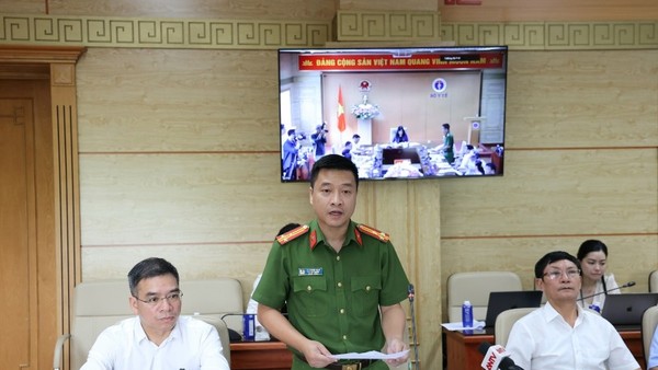 Đại diện Bộ Công an phát biểu tại Hội nghị. 