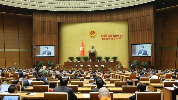 Phiên họp sáng 1/12 của Quốc hội - Ảnh: Duy Linh. 