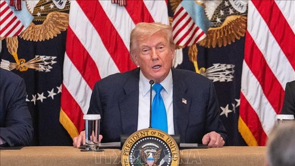 Tổng thống Mỹ Donald Trump phát biểu tại Nhà Trắng, Washington, D.C. Ảnh: THX/TTXVN