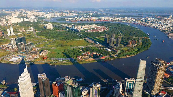 Thủ Thiêm có vai trò như một trung tâm tài chính, thương mại, dịch vụ mới của TP.HCM. Ảnh: Lê Toàn.
