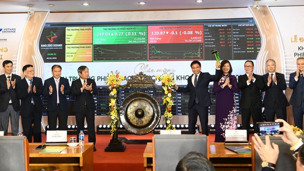 Lễ đánh cồng khai trương phiên giao dịch chứng khoán đầu năm 2026 được tổ chức tại Sở Giao dịch Chứng khoán Hà Nội
