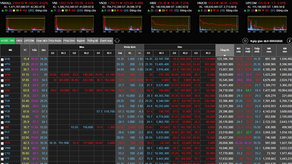 Hơn 330 mã giảm sàn, chứng khoán ghi nhận phiên giảm lịch sử 9/3