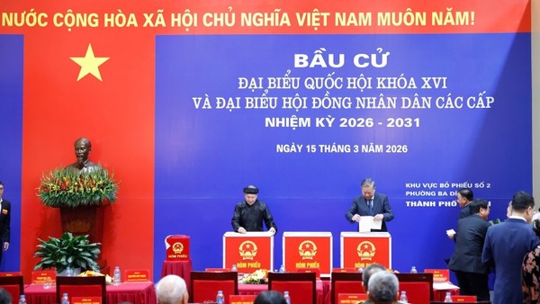 [Ảnh] Tổng Bí thư Tô Lâm tham gia bầu cử tại phường Ba Đình, Hà Nội