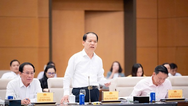 Bộ trưởng Bộ Tư pháp Hoàng Thanh Tùng phát biểu tại phiên họp