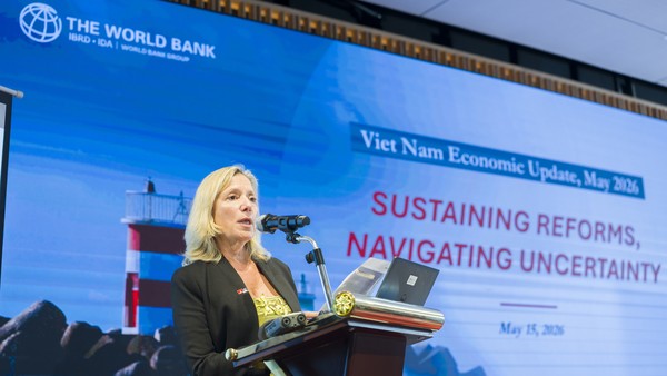 Bà Mariam J. Sherman, Giám đốc WB phụ trách Việt Nam, Campuchia và Lào, Việt Nam phát biểu tại sự kiện
