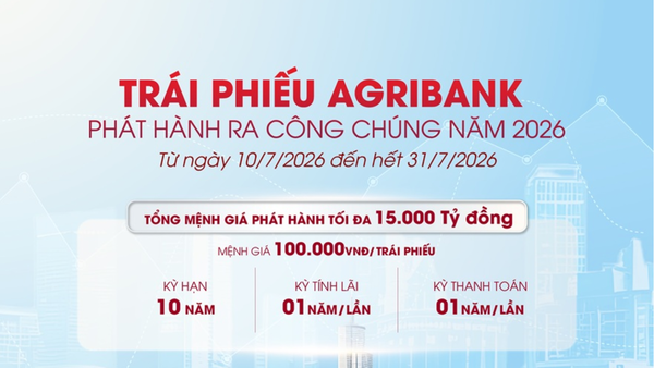 Agribank chào bán 15.000 tỷ đồng trái phiếu ra công chúng 2026