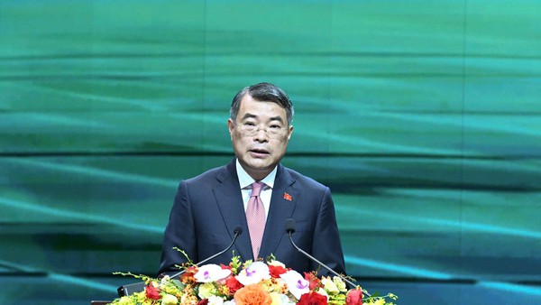 Thủ tướng Chính phủ Lê Minh Hưng phát biểu chỉ đạo tại Lễ công bố sản phẩm đạt Thương hiệu quốc gia Việt Nam lần thứ 10