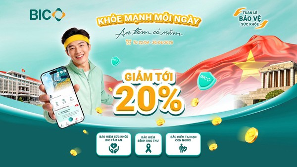 BIC ưu đãi tới 20% phí bảo hiểm trong “Tuần lễ bảo vệ sức khoẻ”