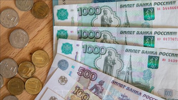 Đồng ruble của Nga. Ảnh: THX/TTXVN 