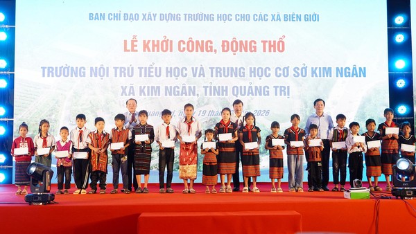 Quảng Trị đồng loạt khởi công 11 trường nội trú liên cấp tại các xã biên giới 