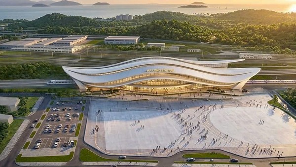 Phối cảnh Hạ Long Station - nhà ga được quy hoạch trong Công viên rừng 662 ha.