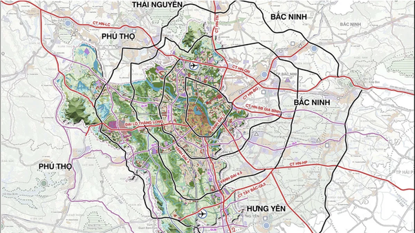 Mạng lưới giao thông quy hoạch Thủ đô tầm nhìn 100 năm.
