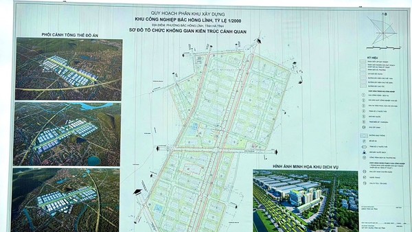 Sơ đồ tổ chức không gian kiến trúc cảnh quan KCN Bắc Hồng Lĩnh
