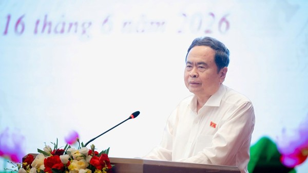 Chủ tịch Quốc hội Trần Thanh Mẫn phát biểu bế mạc Hội nghị. 
