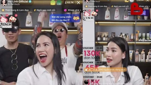 Một phiên livestream bán hàng của "chiến thần livestream" Hà Linh.