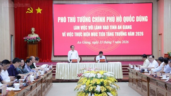 Phó Thủ tướng Chính phủ Hồ Quốc Dũng làm việc với tỉnh An Giang - Ảnh: VGP