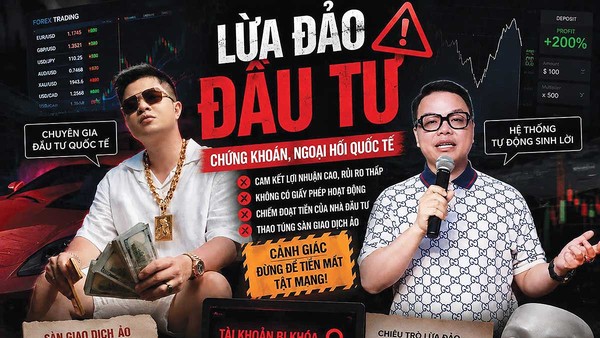 Phó Đức Nam (Mr Pips, bên trái) và Lê Khắc Ngọ (Mr Hunter, bên phải) cầm đầu đường dây lừa đảo đầu tư xuyên quốc gia