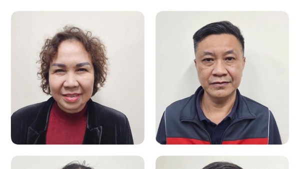 Bị can Chu Thị Thành, Chủ tịch Tập đoàn Thiên Minh Đức (trên cùng bên trái) và một số đối tượng trong vụ án. Ảnh: BCA