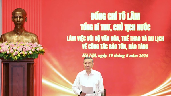 Tổng Bí thư, Chủ tịch nước Tô Lâm chỉ đạo: Xây dựng Luật Phát triển công nghiệp văn hoá cần thể chế hoá được chủ trương của Đảng theo hướng có chính sách đặc thù, vượt trội, vượt khung. Ảnh: Việt Hùng.