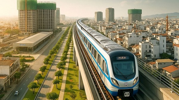 Phối cảnh tuyến metro Thủ Dầu Một - TP.HCM đoạn đi trên cao 