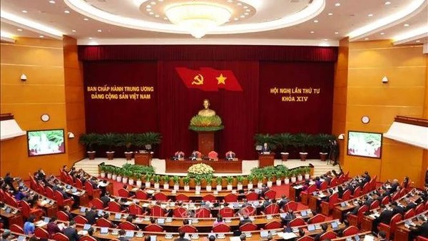Phiên Khai mạc Hội nghị lần thứ tư Ban Chấp hành Trung ương Đảng khóa XIV. (Ảnh: Phương Hoa/TTXVN)
