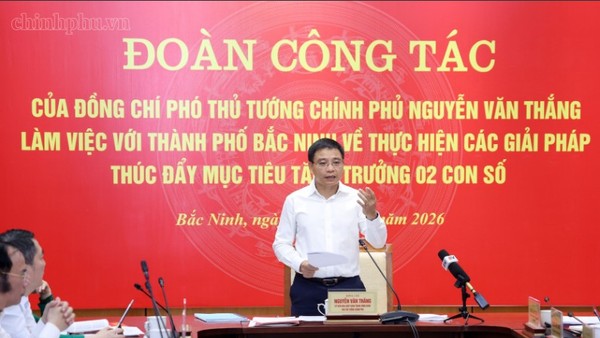 Phó Thủ tướng Nguyễn Văn Thắng phát biểu chỉ đạo tại cuộc làm việc - Ảnh: chinhphu.vn