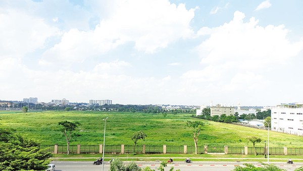 Một khu đất lớn tại Khu Công nghệ cao TP.HCM chưa đưa vào khai thác - Ảnh: Lê Quân