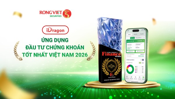 iDragon của Chứng khoán Rồng Việt đạt giải “Ứng dụng đầu tư chứng khoán tốt nhất Việt Nam 2026” 