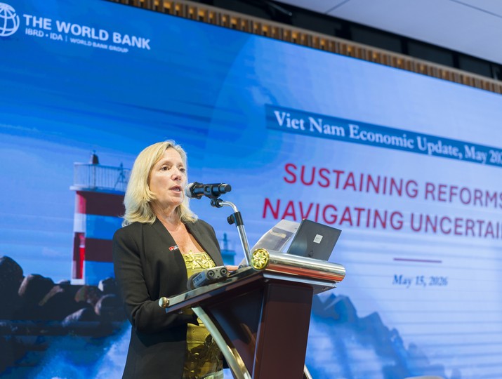 Bà Mariam J. Sherman, Giám đốc WB phụ trách Việt Nam, Campuchia và Lào, Việt Nam phát biểu tại sự kiện