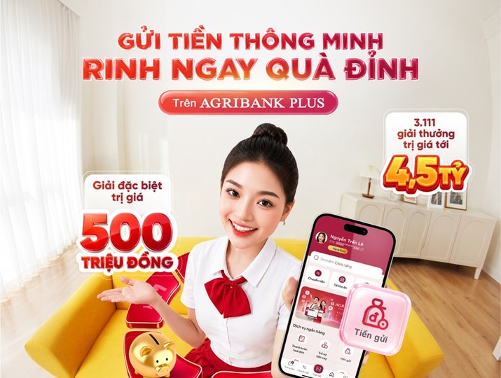 Agribank dành 4,5 tỷ đồng tặng khách hàng gửi tiền online