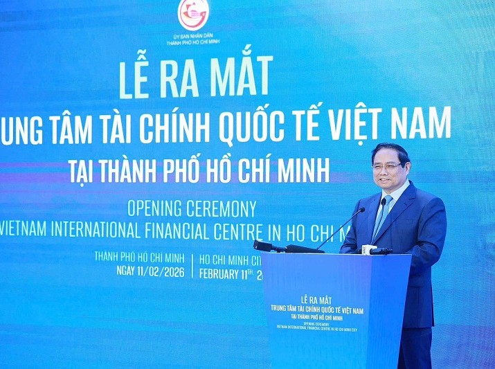Thủ tướng Phạm Minh Chính phát biểu tại buổi lễ khai trương Trung tâm Tài chính quốc tế tại TP.HCM 