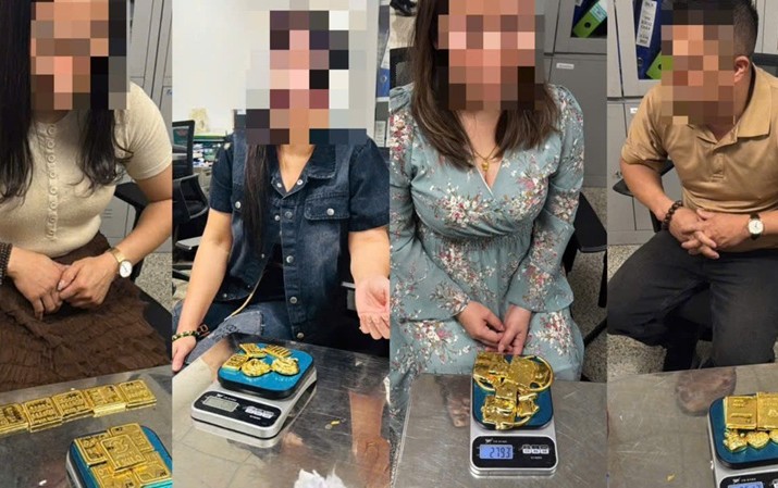 Các đối tượng cùng tang vật. Ảnh: CHQ.