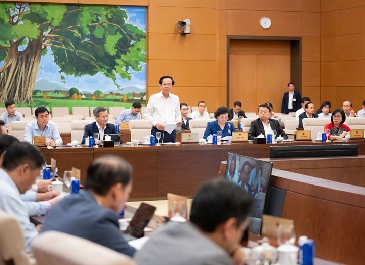 Bộ trưởng Bộ Nội vụ Đỗ Thanh Bình trình bày tờ trình. 