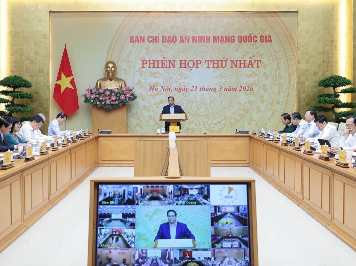 Thủ tướng chỉ đạo Ban Chỉ đạo, Tiểu ban An ninh mạng tại các bộ, ngành, địa phương, các cơ quan, đơn vị có liên quan tập trung triển khai sáu nhóm nhiệm vụ - Ảnh: VGP.