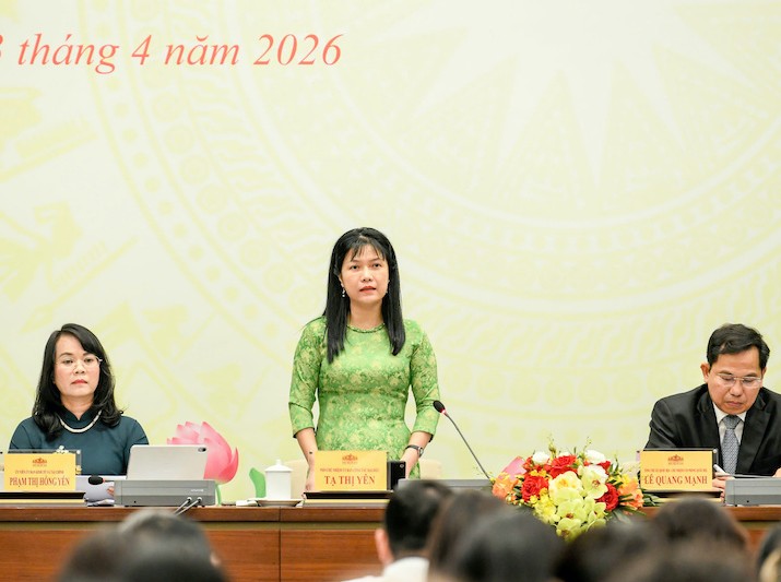 Phó Chủ nhiệm Ủy ban Công tác đại biểu Tạ Thị Yên - Ảnh: Như Ý.