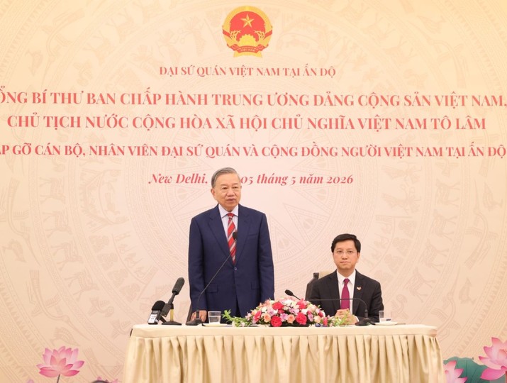 Tổng Bí thư, Chủ tịch nước Tô Lâm gặp gỡ kiều bào Việt Nam tại Ấn Độ 