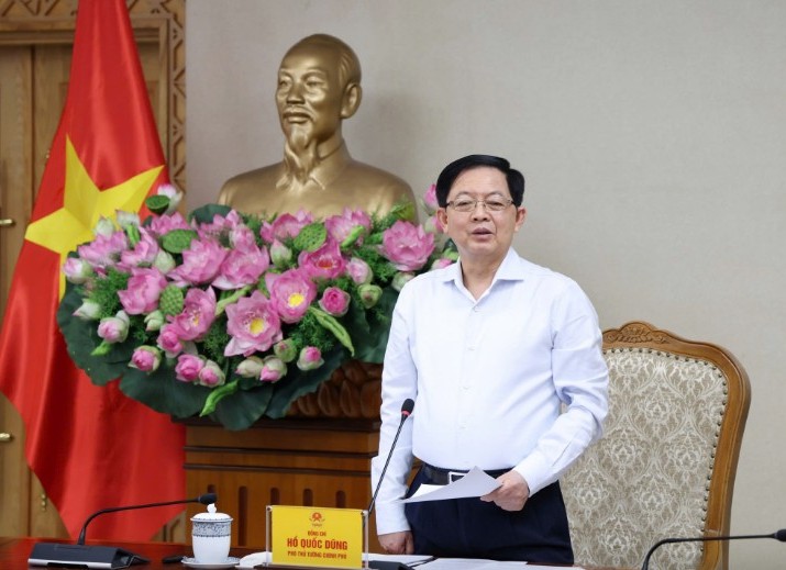 Phó Thủ tướng Hồ Quốc Dũng chủ trì cuộc họp về việc triển khai nhiệm vụ sơ kết thực hiện Nghị quyết số 18-NQ/TW và định hướng sửa đổi Luật Đất đai - Ảnh: VGP.