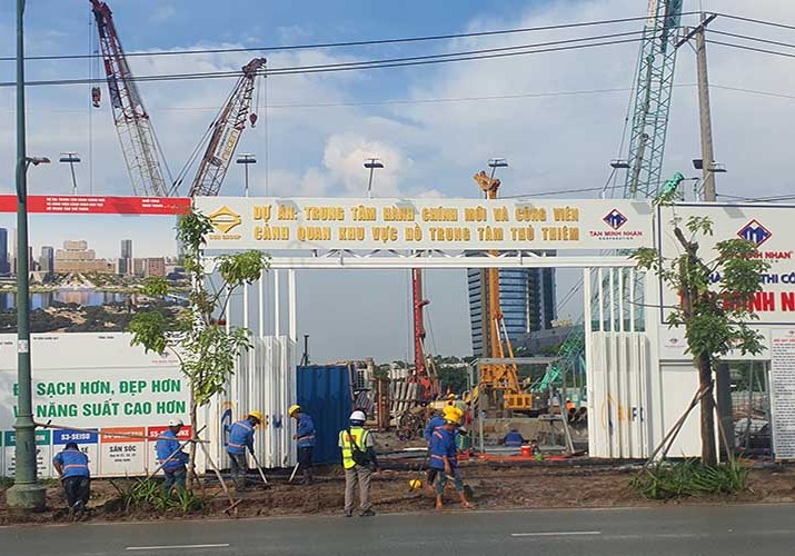 Trung tâm hành chính mới và hồ cảnh quan TP.HCM tăng tốc thi công 