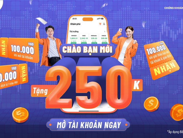 KIS triển khai ưu đãi tới 250.000 đồng cho khách hàng mở tài khoản mới