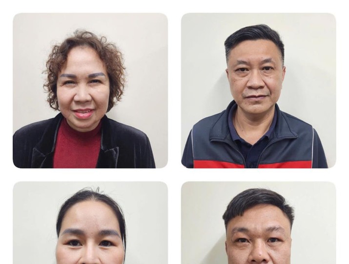 Bị can Chu Thị Thành, Chủ tịch Tập đoàn Thiên Minh Đức (trên cùng bên trái) và một số đối tượng trong vụ án. Ảnh: BCA