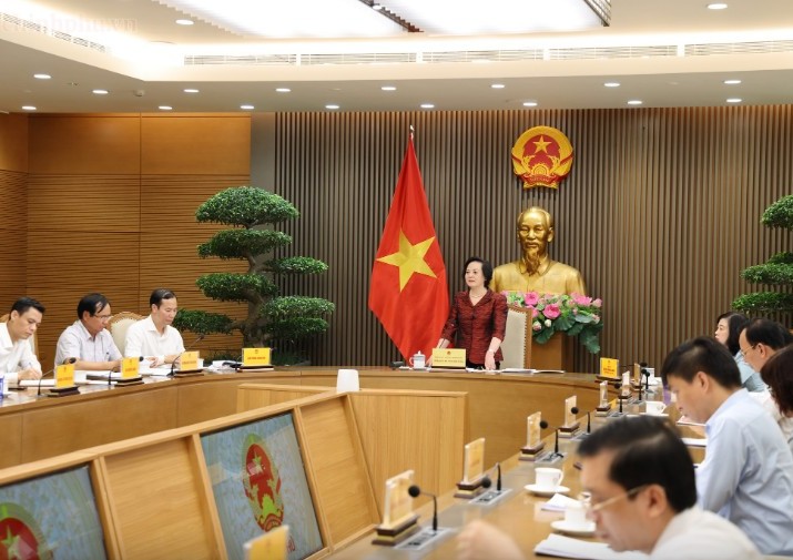Phó Thủ tướng Phạm Thị Thanh Trà, Chủ tịch Ủy ban Quốc gia về Người cao tuổi Việt Nam phát biểu tại Hội nghị - Ảnh: chinhphu.vn/